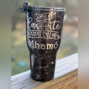 RTIC TUMBLER 30oz-Black Marble Travel Tumbler "My Favorite People Call Me Mhamó"